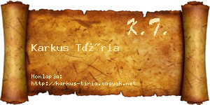 Karkus Tíria névjegykártya